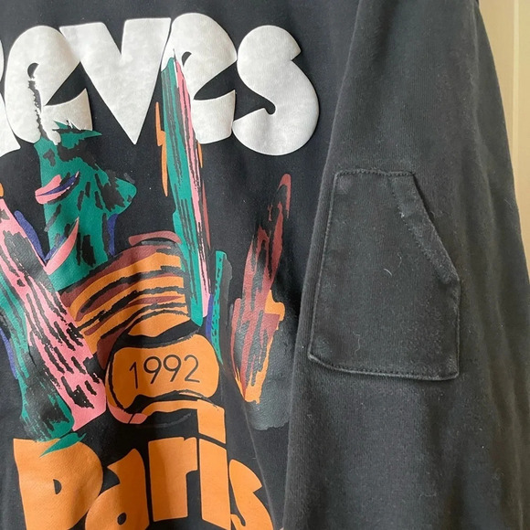 Reves Paris 1992 “Ville” Black Hoody Hidden Pockets Casual Hipster Size XL Comfy - Picture 3 of 10